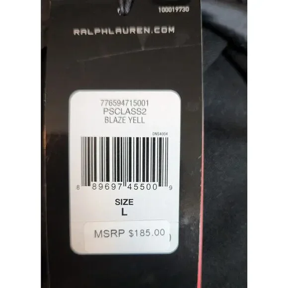 Ralph Lauren Polo Sport Performance Training Jacket Large Blaze Yellow $185